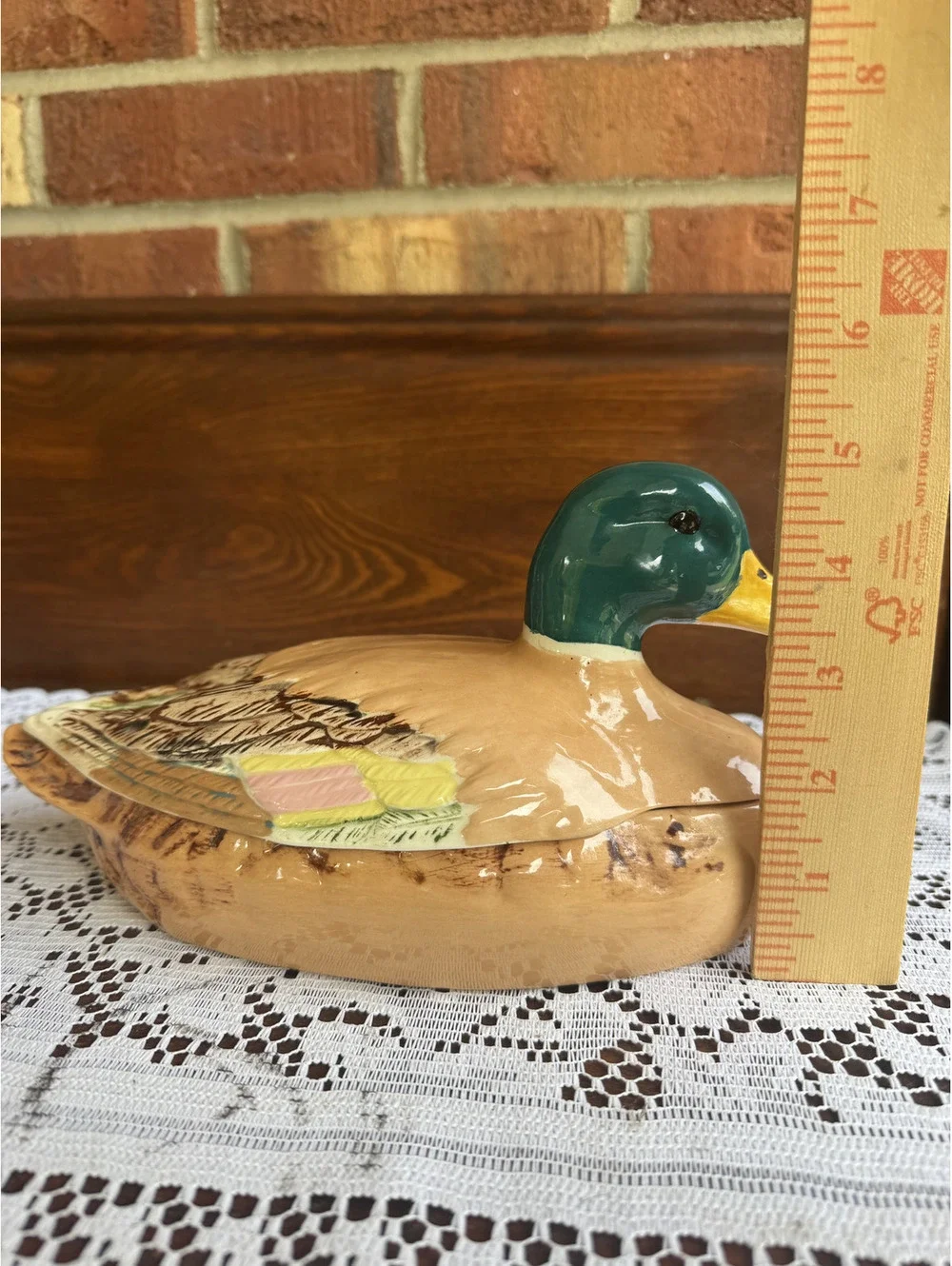 Vintage Ceramic Mallard Duck Covered Dish